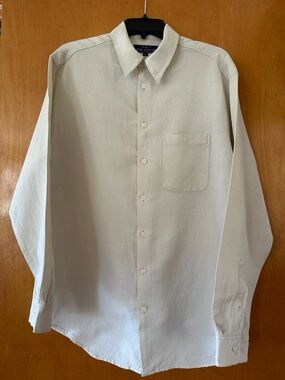 John Ashford Light Cream Button-Down Dress Shirt